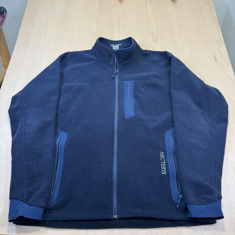 ARC'TERYX MEN'S "STRATO" POLARTEC THERMAL PRO COBBLE FLEECE JACKET BLUE SZ XL‎